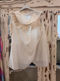 Blusa flecos beige