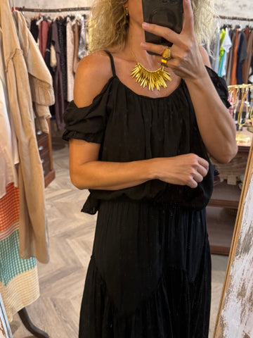 Top algodón negro