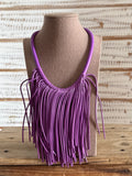 Collar flecos caucho morado