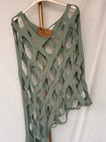 Poncho largo algodón verde