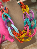 Collar eslabones caucho multicolor
