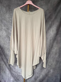 Camiseta Maxi capa beige