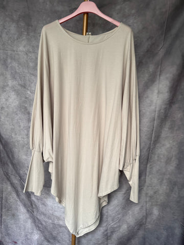 Camiseta Maxi capa beige