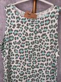 Camiseta asimétrica print turquesa