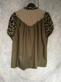 Camisa rayas / animal print kaki