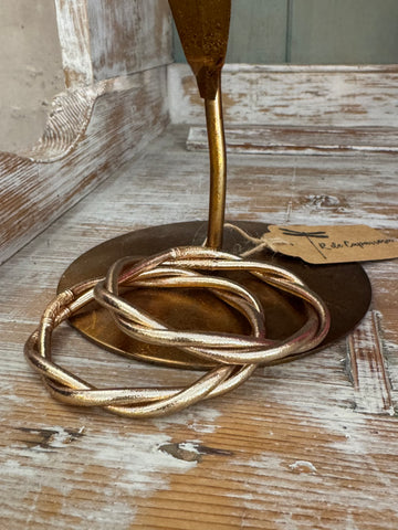 Pulsera Budista / Pan de Oro / DOBLE CHAMPAGNE