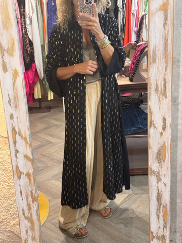 Vestido camisero lentejuelas negro
