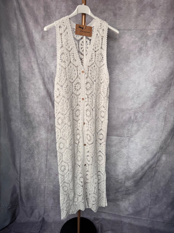 Chaleco crochet largo