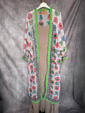 Kimono bordado largo