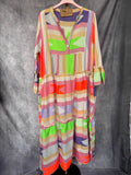 Vestido étnico largo naranja