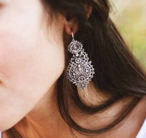 Pendientes Reina M de Plata
