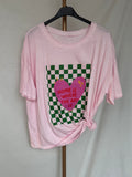 Camiseta corazón rosa