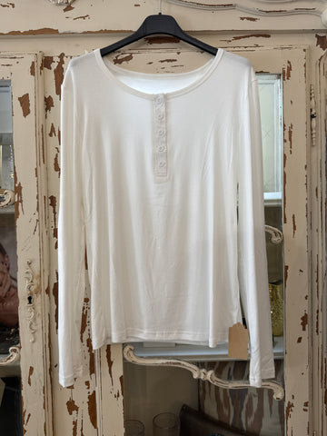 Camiseta básica botones blanca