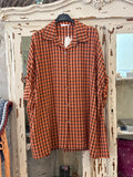 Camisa oversize cuadros naranja