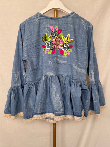 Chaqueta vaquera bordados