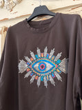 Sudadera corta ojo marrón