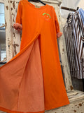 Sudadera larga abertura naranja