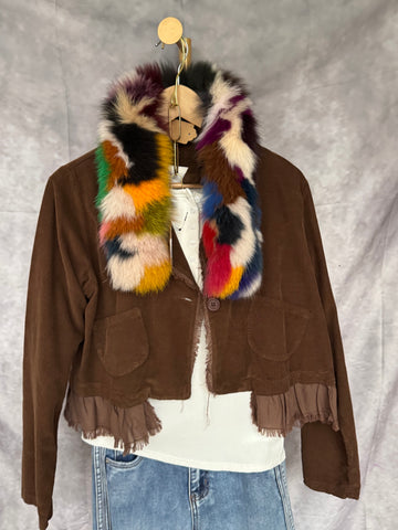 Cuello de pelo natural multicolor