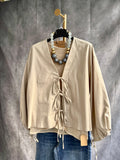 Camisa/ Sobrecamisa  Lazos beige