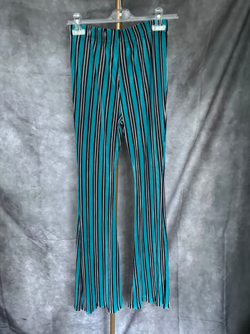 Pantalón plisado rayas turquesa