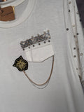 Camiseta blanca perlas