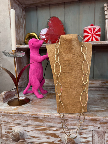 Collar Largo Eslabones Dorado