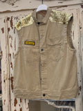 Chaleco vaquero camel  lentejuelas