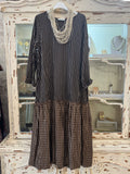 Vestido largo rayas chocolate