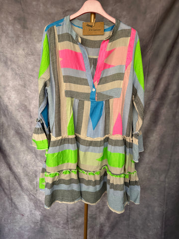Vestido étnico corto azul