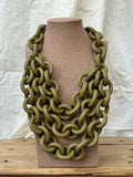 Collar eslabones caucho verde