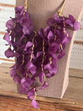 Collar flores resina moradas