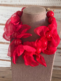 Collar pétalos rojo