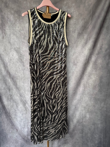 Vestido lentejuelas cebra