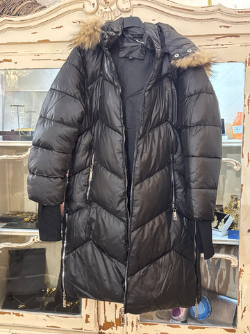 Anorak largo capucha pelo natural