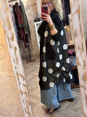 Chaleco largo lunares