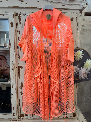 Chaqueta red naranja flúor