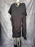 Camisa larga flores negra
