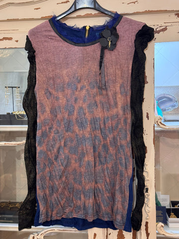 Camiseta combinada azul