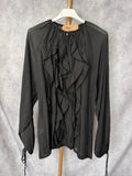 Blusa volantes negra