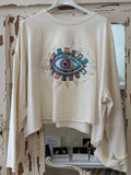 Sudadera corta ojo blanca