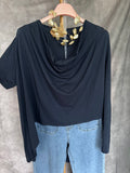 Camiseta cuello caído azul