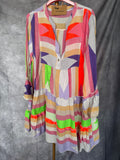 Vestido étnico corto naranja