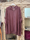 Camisa oversize cuadros Burdeos