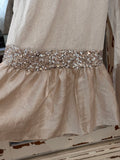 Pantalón lentejuelas beige