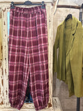 Pantalón bombacho cuadros rosas