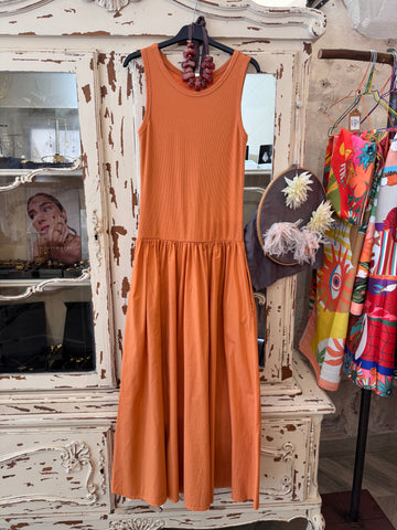 Vestido algodón naranja