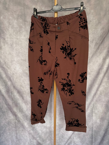 Pantalón flocado chocolate