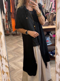 Vestido camisero algodón lavado negro