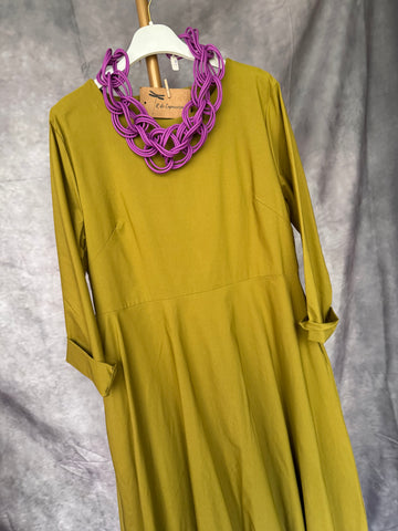 Collar eslabones caucho buganvilla