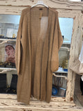 Cárdigan camel brillos dorados